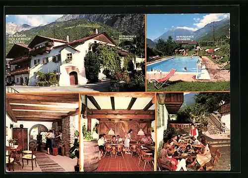 AK Algund bei Meran, Pension Tollerhof - Neubau und Dependance Weinberg mit Swimming Pool