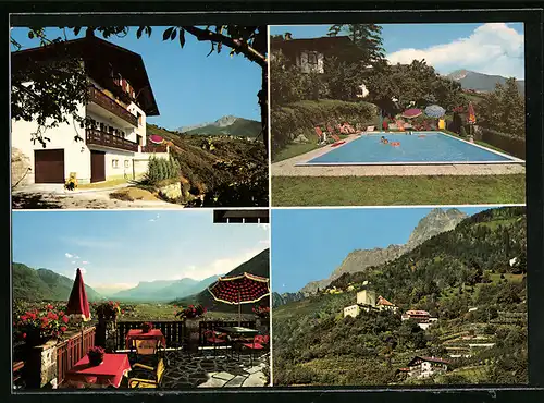 AK St. Peter-Dorf Tirol, Pension Walknerhof mit Swimming Pool, Ortsansicht