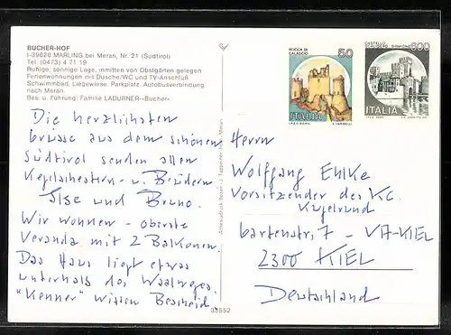 AK Marling bei Meran, Gasthaus Bucher-Hof