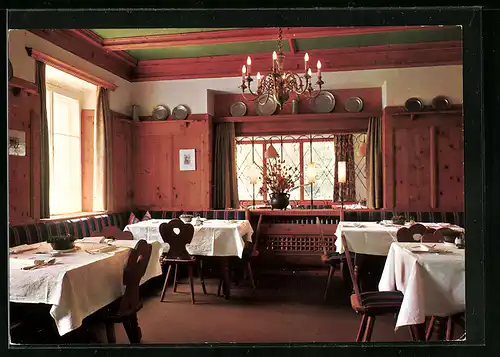 AK Marling bei Meran, Hotel-Restaurant Oberwirt, Innenansicht des Speisesaals