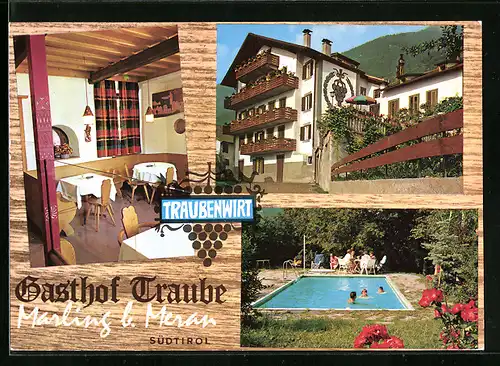 AK Marling bei Meran, Gasthof-Pension Traube