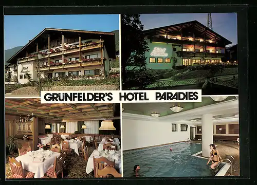 AK Marling bei Meran, Grünfelder`s Hotel Paradies in der Max-Valier-Strasse