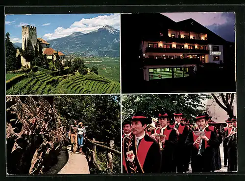 AK Marling bei Meran, Hotel-Pension Glanzhof mit Weinbergen