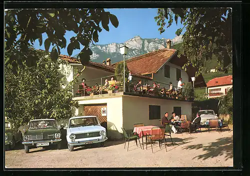 AK Söll bei Tramin, Gasthaus Plattenhof der Fam. A. Dissertori