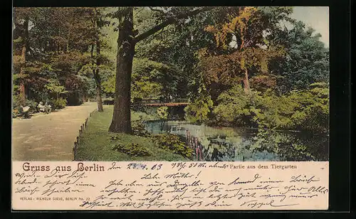 AK Berlin, Partie aus dem Tiergarten