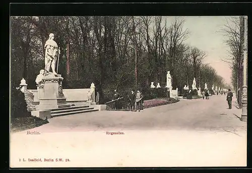 AK Berlin, Siegesallee mit Statuen