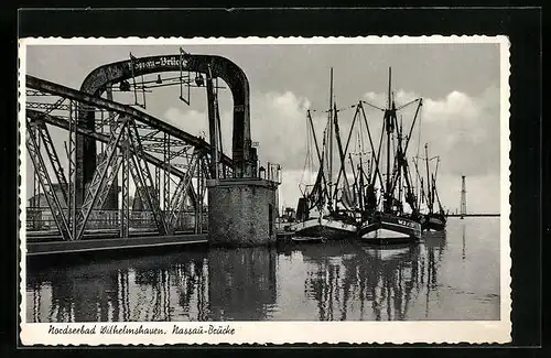 AK Wilhelmshaven, Nassau-Brücke mit Segelbooten