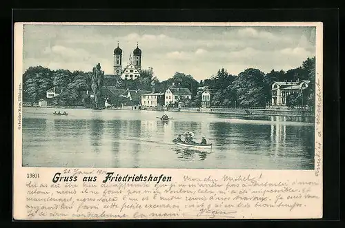 AK Friedrichshafen, Ortspanorama vom Wasser aus