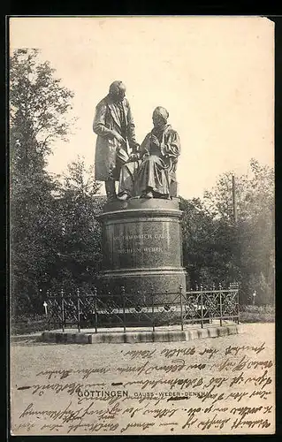 AK Göttingen, Blick zum Gauss-Weber-Denkmal