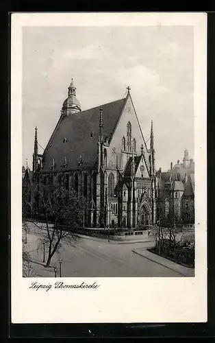 AK Leipzig, Thomaskirche in der Strassenansicht
