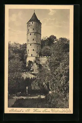 AK Biberach a. R., Weisser Turm mit Wielandbüste