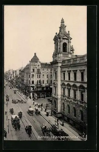 AK Berlin, Strassenverkehr in der Leipzigerstrasse