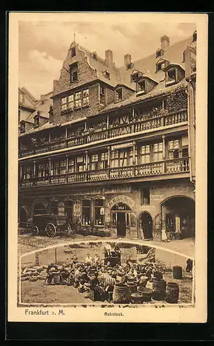 AK Frankfurt a. M., Gasthaus Rebstock von der Strasse gesehen