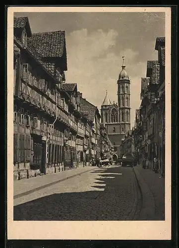 AK Braunschweig, Die Weberstrasse mit St. Andreas