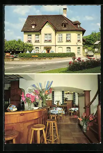 AK Meersburg /Bodensee, Hotel-Restaurant zum Schützen mit Innenansicht