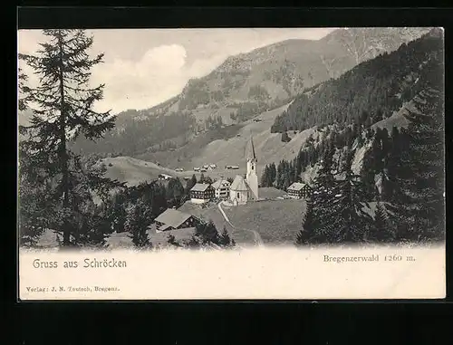 AK Schröcken i. Bregenzerwald, Ortsansicht aus der Ferne