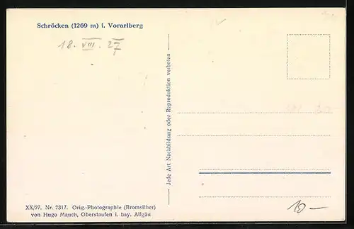 AK Schröcken i. Bregenzerwald, Teilansicht mit Künzelspitze und Kapelle