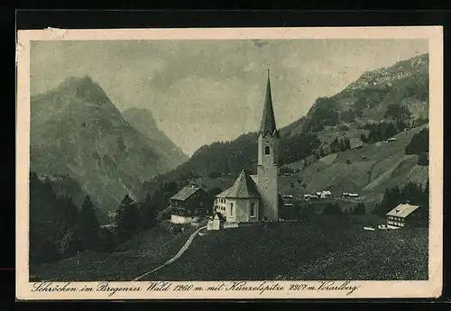 AK Schröcken i. Bregenzerwald, Ortspartie gegen Künzelspitze