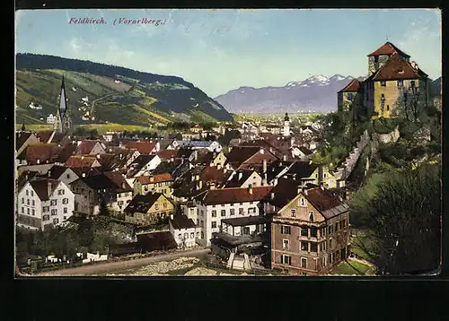 AK Feldkirch, Totalansicht aus der Vogelschau