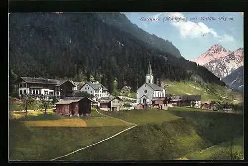 AK Gaschurn, Blick auf Ort und Vallüla
