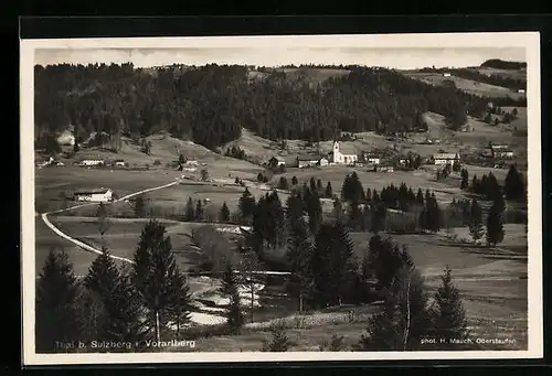 AK Thal bei Sulzberg, Ortsansicht mit Fluss und Umgebung