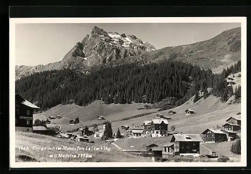 AK Gargellen, Ortsansicht mit Madrisa