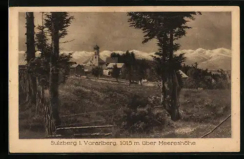 AK Sulzberg i. Vorarlberg, Ortspartie mit Kirche