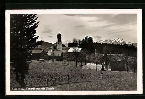 AK Sulzberg, Ortspartie mit Kirche und Säntis