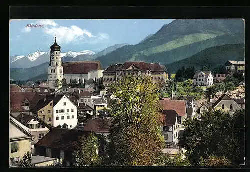 AK Bludenz, Teilansicht mit Kirche