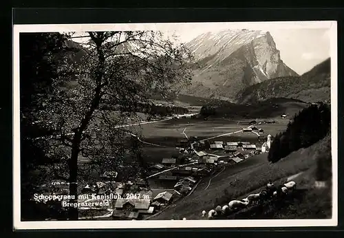 AK Schoppernau /Bregenzerwald, Teilansicht mit Kanisfluh