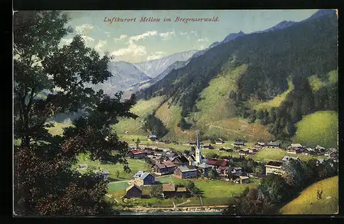 AK Mellau im Bregenzwerwald, Teilansicht mit Kirche