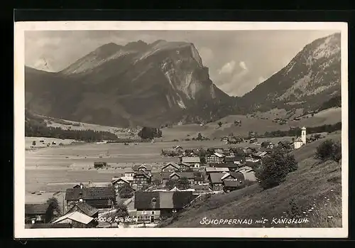 AK Schoppernau, Teilansicht mit Kanisfluh
