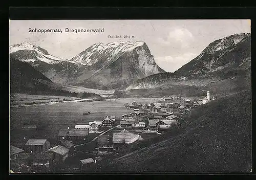 AK Schoppernau /Bregenzerwald, Teilansicht mit Kanisfluh