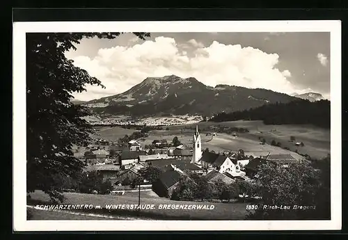 AK Schwarzenberg /Bregenzerwald, Teilansicht mit Kirche und Winterstaude