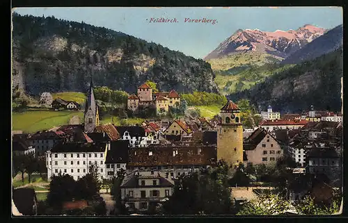 AK Feldkirch, Teilansicht mit Kirche