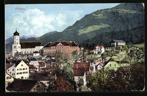 AK Bludenz, Teilansicht mit Kirche