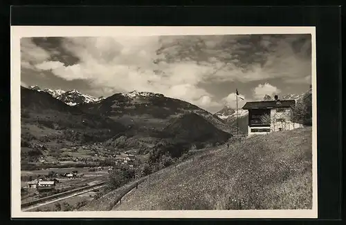 AK Schruns-Montjola, Panorama mit Pension