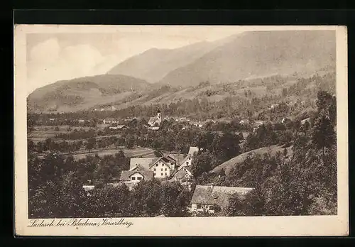 AK Ludesch bei Bludenz, Panorama mit Kirche