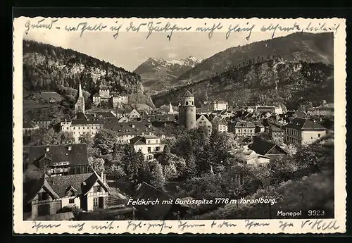 AK Feldkirch, Teilansicht mit Gurtisspitze