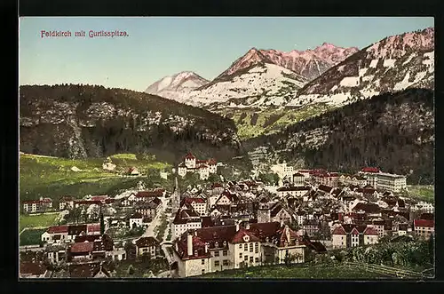 AK Feldkirch, Teilansicht mit Gurtisspitze