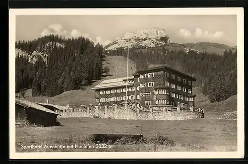 AK Hirschegg, Alpengasthof Auenhütte mit Hochifen