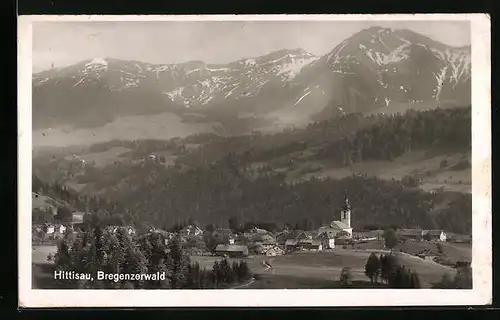 AK Hittisau, Gesamtansicht mit Gebirgskette