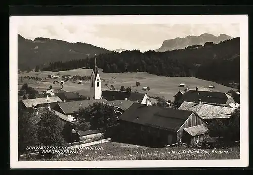 AK Schwarzenberg, Ortsansicht mit Blick auf den Canisfluh