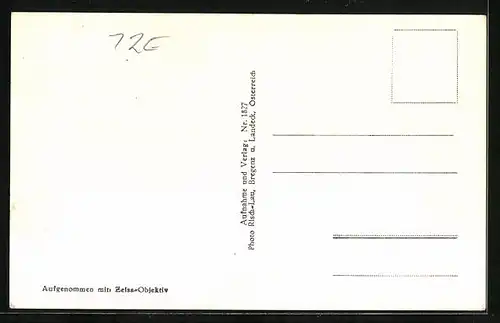 AK Bezau, Ortsansicht von oben mit Canisfluh