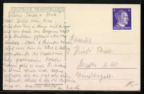 AK Warth, Ortsansicht gegen Biberkopf und Lechleiten