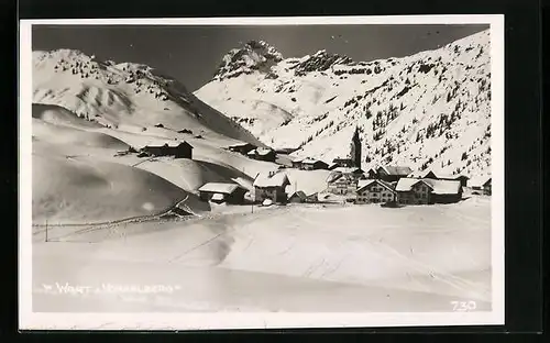 AK Warth, Gesamtansicht mit Umgebung im Winter