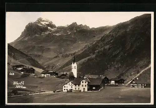 AK Warth, Ortsansicht mit Umgebung