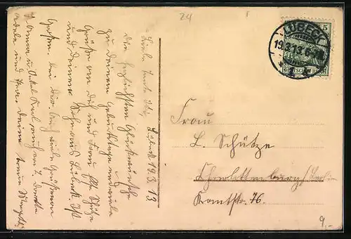 AK Lübeck, Strassenbahn in der Breiten Strasse