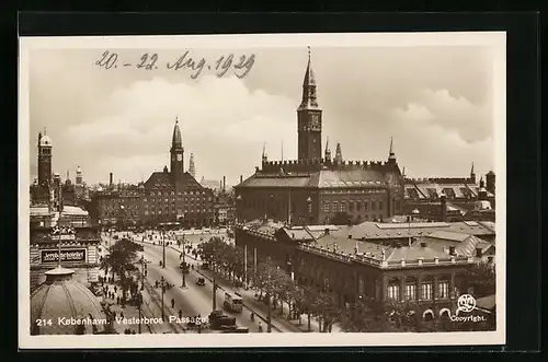 AK Kopenhagen, Vesterbros Passage mit Strassenbahn