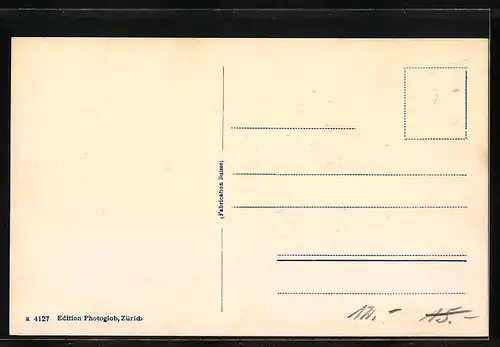 AK Altdorf, Partie auf dem Dorfplatz mit Telldenkmal und Strassenbahn